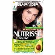 Tinte permanente Garnier Nutrisse (Varios tonos) - 3 Darkest Brown