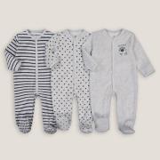 Lote de 3 pijamas para recién nacido de 1 pieza aterciopelados