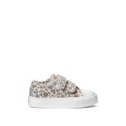 Zapatillas de lona con velcro, estampado flores