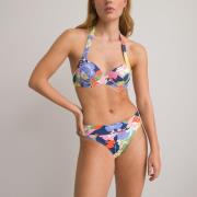 Parte de arriba de bikini tipo foulard, estampado de flores