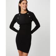 Vestido jersey de punto fino, cuello redondo