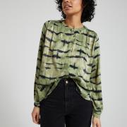 Blusa satinada con estampado de cebra